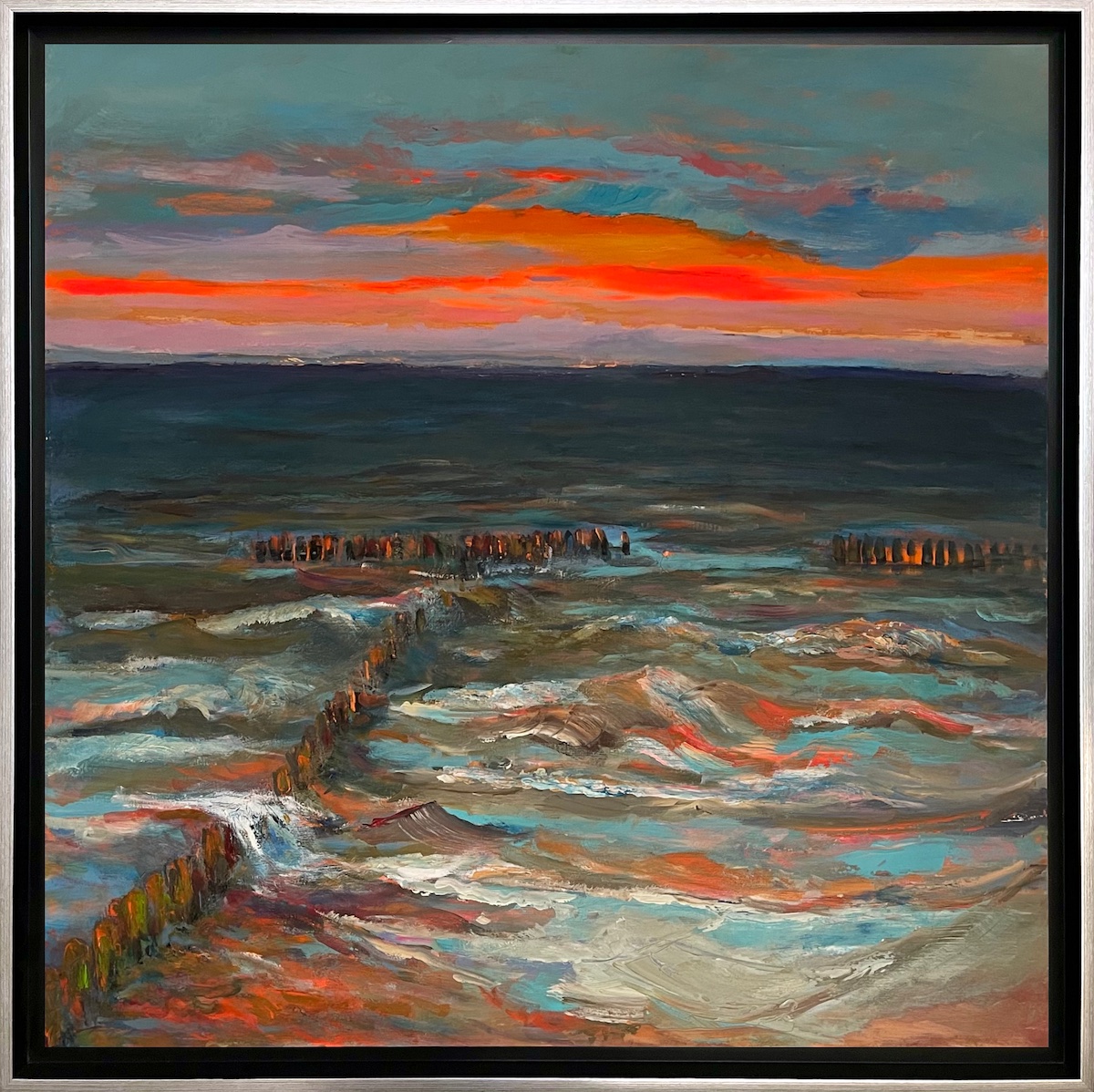 Maria Dziopak, Morze, 100x100cm, akryl, płótno