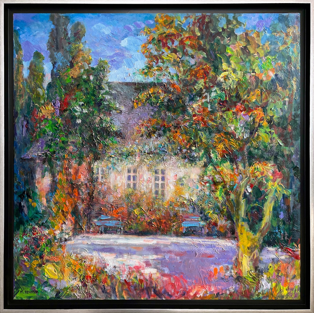 Maria Dziopak, Żelazowa Wola, 100x100cm, akryl, płótno